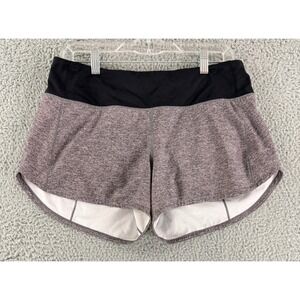 Lululemon Speed Up Shorts Womens 8 Grey Black Heathered Running Athletic 3.5"